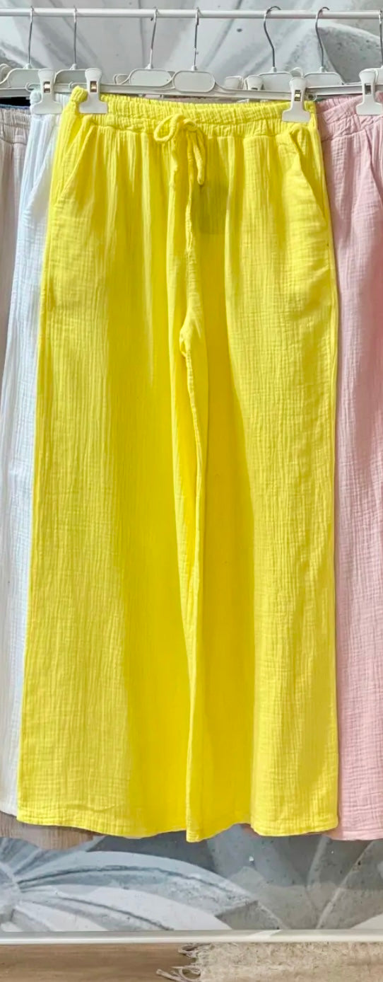 PANTALÓN ALGODÓN AMARILLO